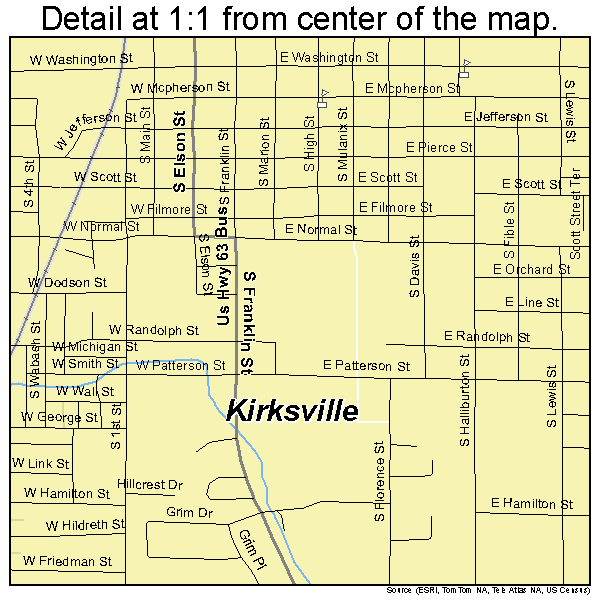 kirksville missouri map