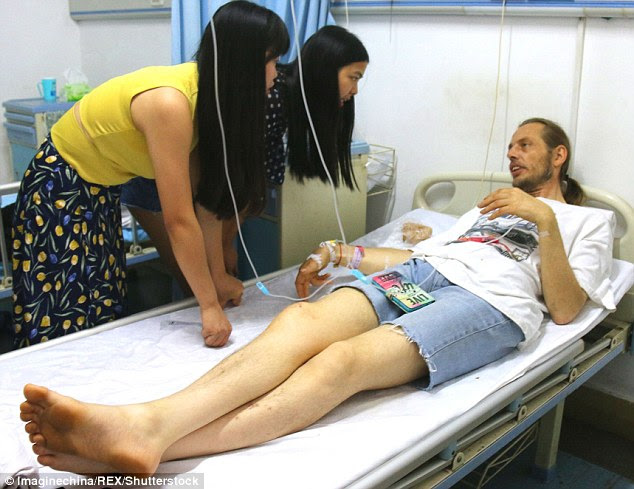Pity: Alexander Pieter Cirk, 41, flew from Holland to Huanghua Airport in Changsha, Hunan