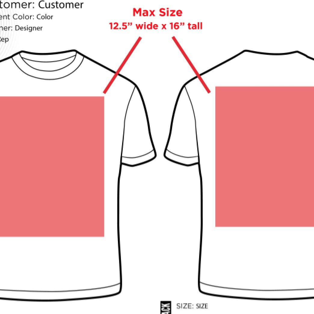 Placement T Shirt Design Size Chart - Ghana tips