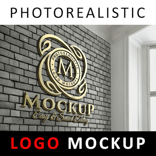 Download Free Logo Mockup 3d Golden Logo Signage On Office Brick Wall Psd Template PSD Mockups.