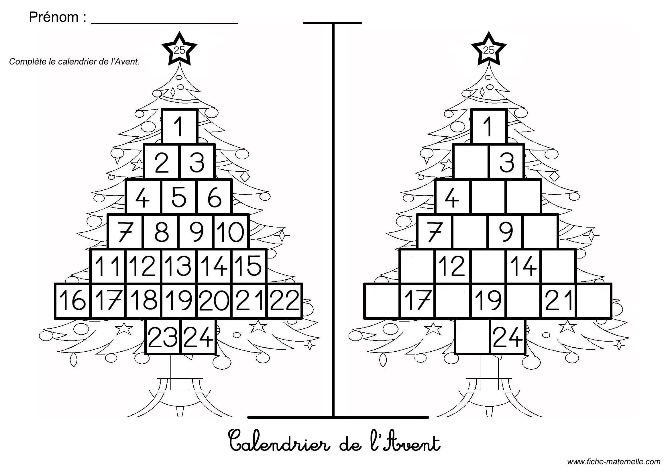 Calendrier De L avent à Colorier Maternelle Calendrier Avent Maternelle Coloriage | 30000 ++ collections de pages à