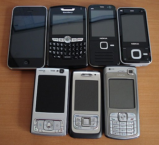 Assorted smartphones
