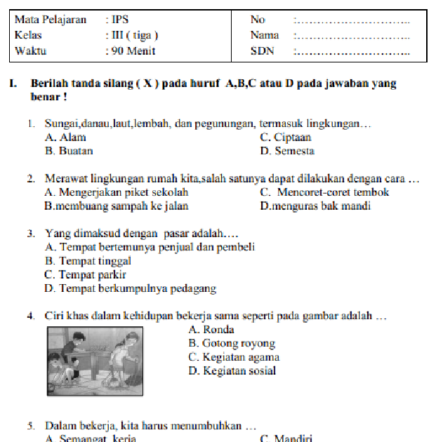 Jawaban Tts Ips Kelas 9 Semester 1