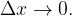 \Delta x \to 0. \Delta x \to 0.