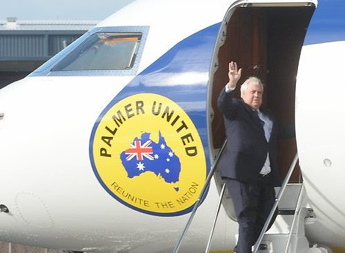 Clive Palmer at Tullamarine airport. Picture: Susan Windmiller