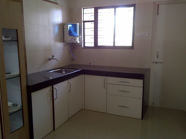 Kitchen in the sample flat of Gawade Buildcon's Unique Enclave - 2 BHK Flats next to Sulzon One Earth Campus at Sade-Satara-Nali Gram Panchayat, Hadapsar, Pune 411028