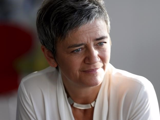 European Competition Commissioner Margrethe Vestager speaks during an interview with Reuters at the EU Commission headquarters in Brussels, Belgium, October 9, 2015.    REUTERS/Francois Lenoir  
