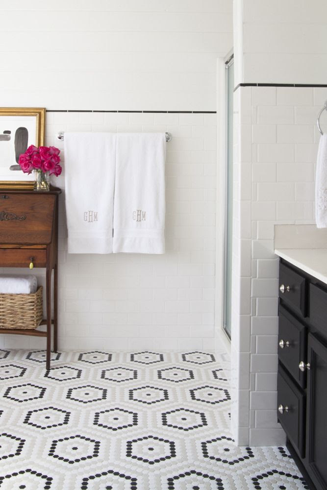 30 Ideas for hexagon ceramic bathroom tile
