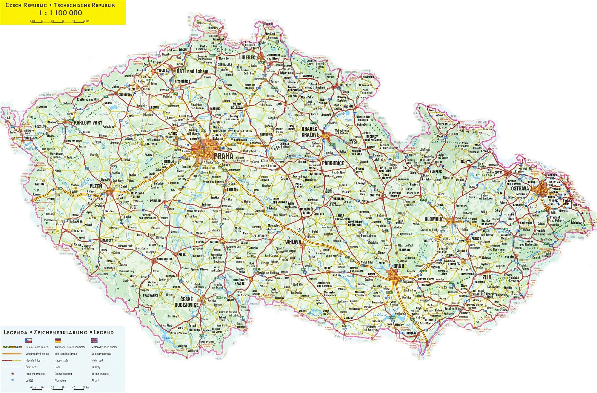 Czechy Mapa : Mapa samochodowa Polski i Europy