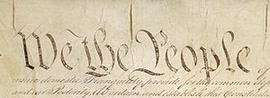 English: Detail of Preamble to Constitution of...