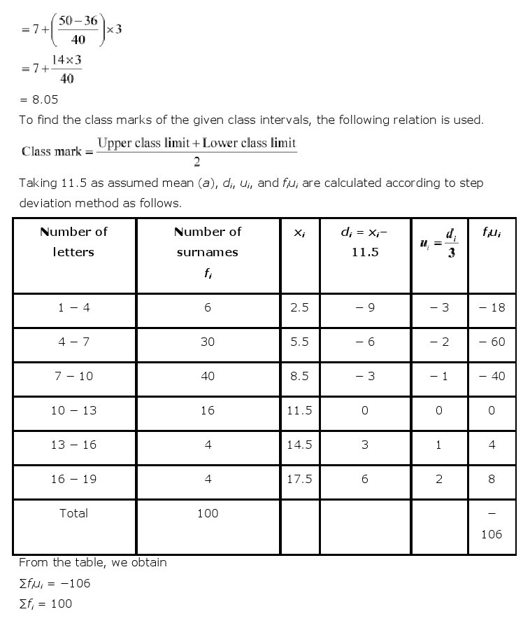 NCERT Solutions for Class 10th Maths Chapter 14 - Statistics