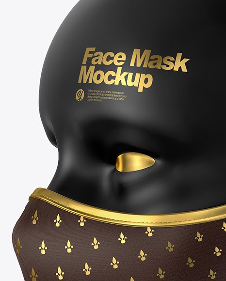 Download Free Face Mask Design Mockup Face Mask Mockup In Apparel Mockups On Yellow Images Object Mockups PSD Mockup Template