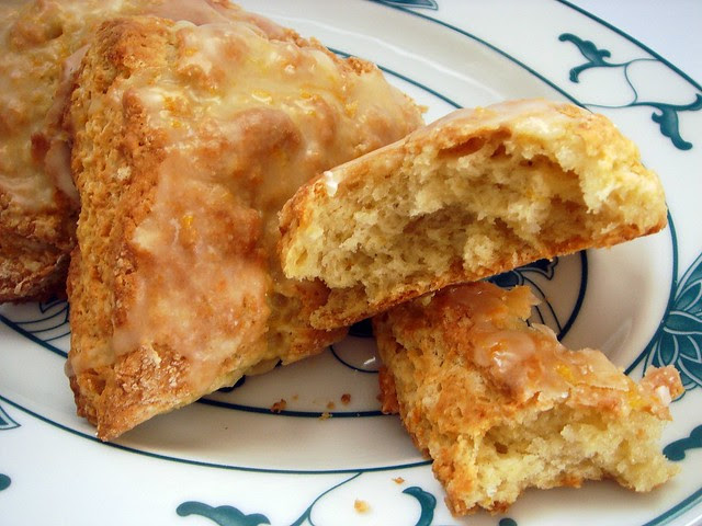orange buttermilk scones with orange glaze