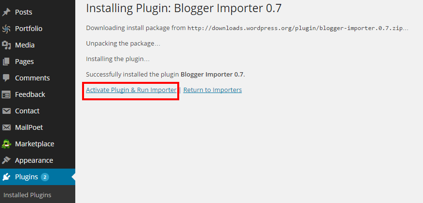 activate plugin