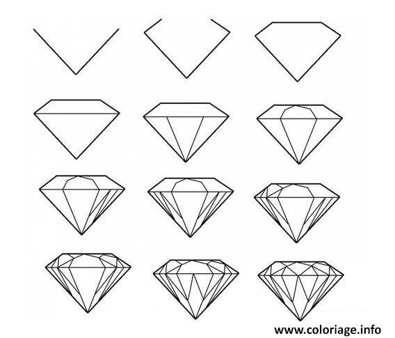 Un Diamant Comment Dessiner Un Diamant Facilement