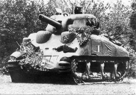 Inflatable tanks like this were harmless, but they certainly looked menacing enough to enemy reconnaissance.