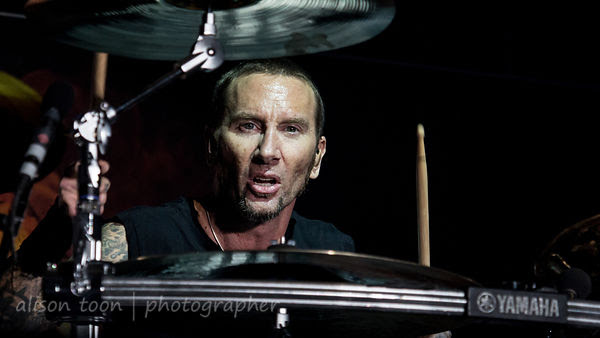 Drummer Shannon Larkin of Godsmack at Aftershock 2014