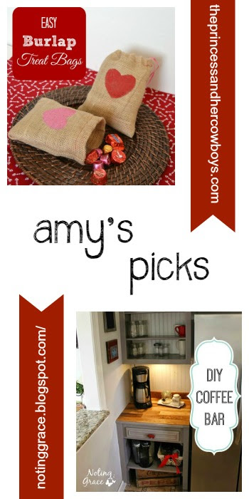Amy's Picks |Easy Burlap Treat Bags/DIY Coffee Bar | Tuesday PIN-spiration Link Party