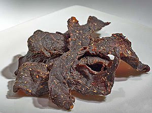 self made beef jerky made from solid strips of...