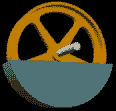 Spinning, spoked flywheel