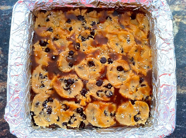 Cookie Dough Pressed into Layer Over Caramel