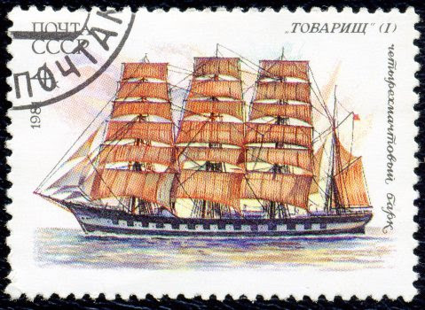 tovarisch tall ship stamp