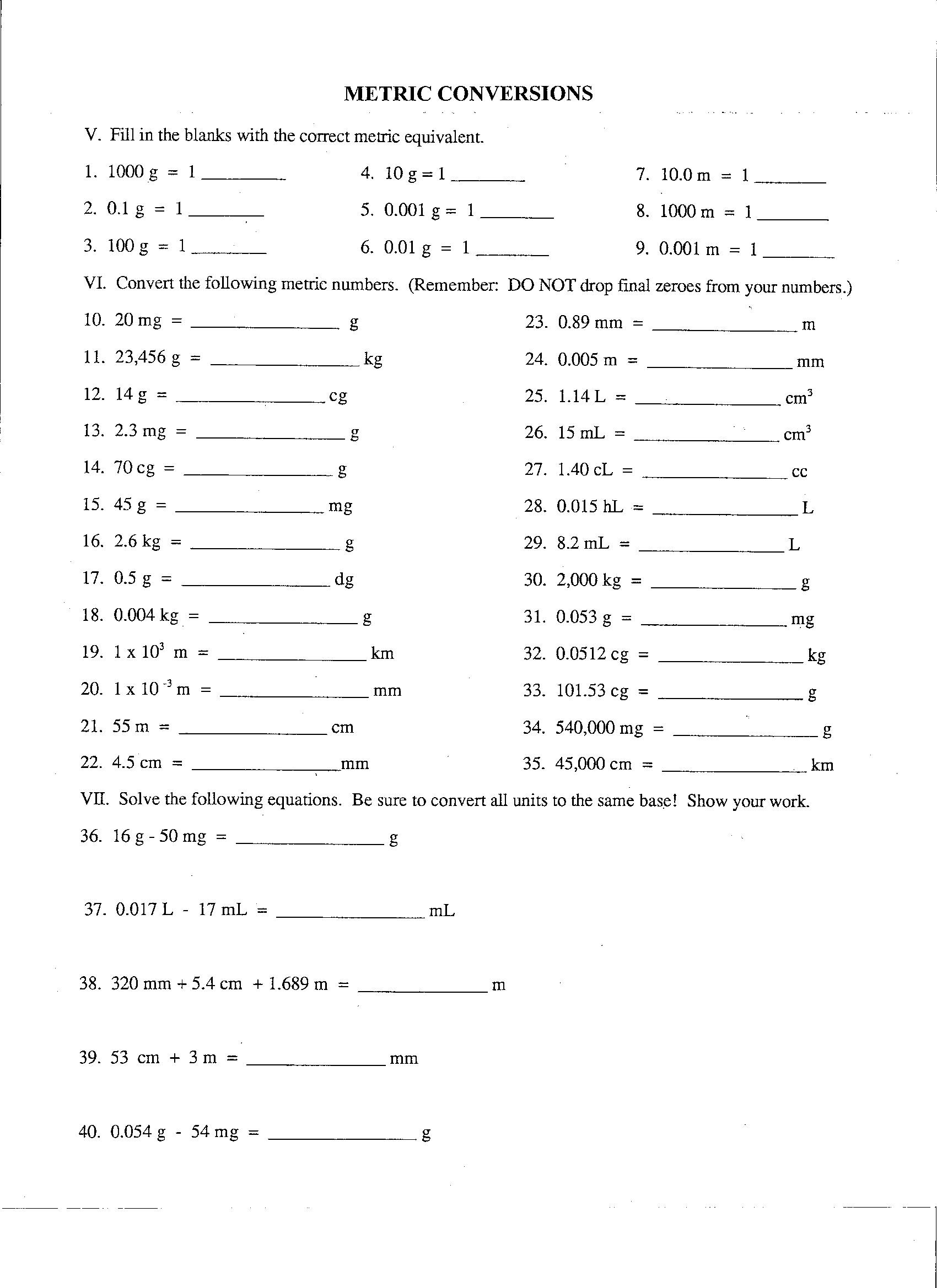 You May Download Shareware Here CONVERTING METRIC UNITS PRACTICE