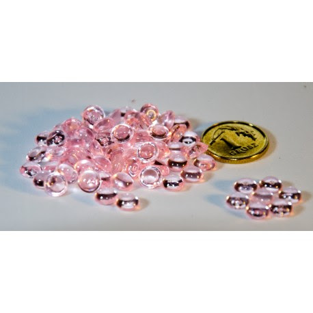 Krople akrylowe różowe 5mm opak.150szuk