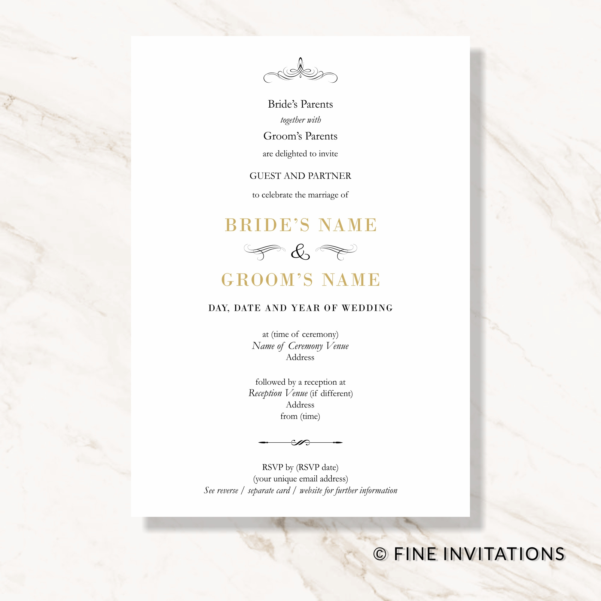 Wedding Invitation Ceremony And Reception At Different Place