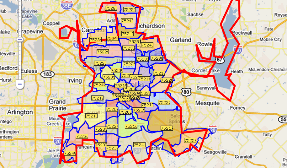 Zip Code Map Dallas Kitchen 2018