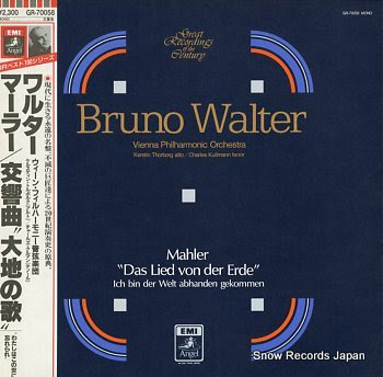 WALTER, BRUNO mahler; das lied von der erde