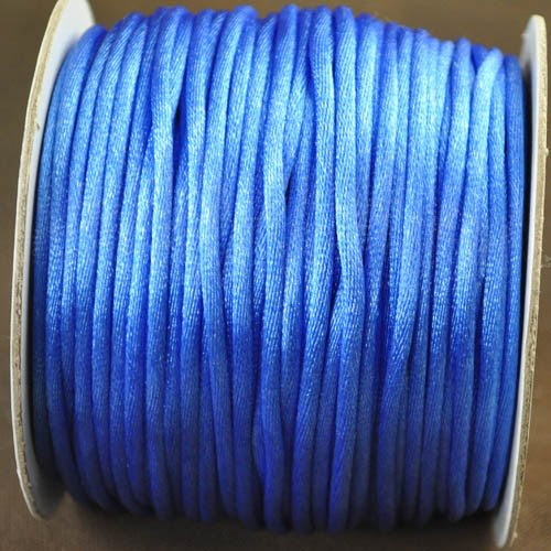 75521665-251 Rattail Cord - 3 mm Satin Moosetail Cord - Blue Bird (yard)
