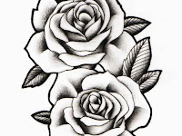 Outline Rose Tattoo Stencils
