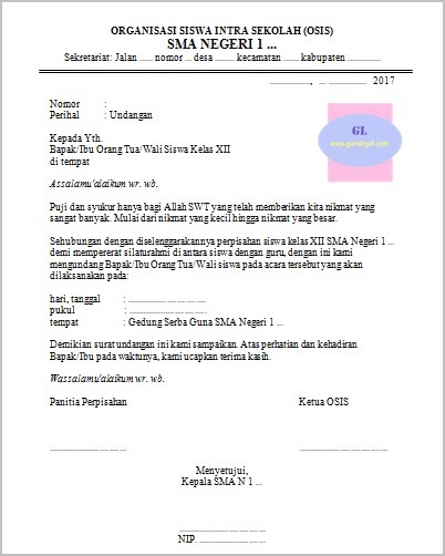 17 Contoh Surat Undangan Perpisahan Untuk Kepala Sekolah Dalam Bahasa Inggris Background Informasi Masa Kini