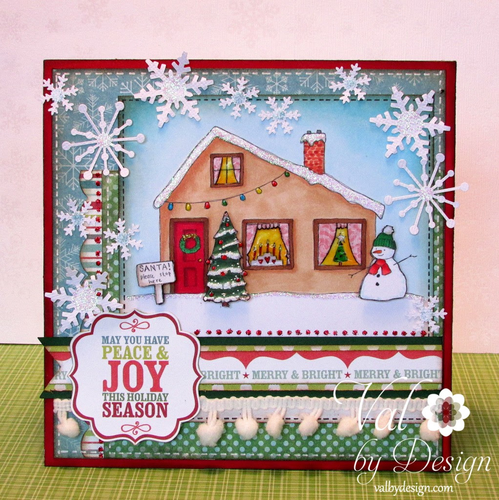 Christmas House digi stamp from Handmade Harbour - Val By Design