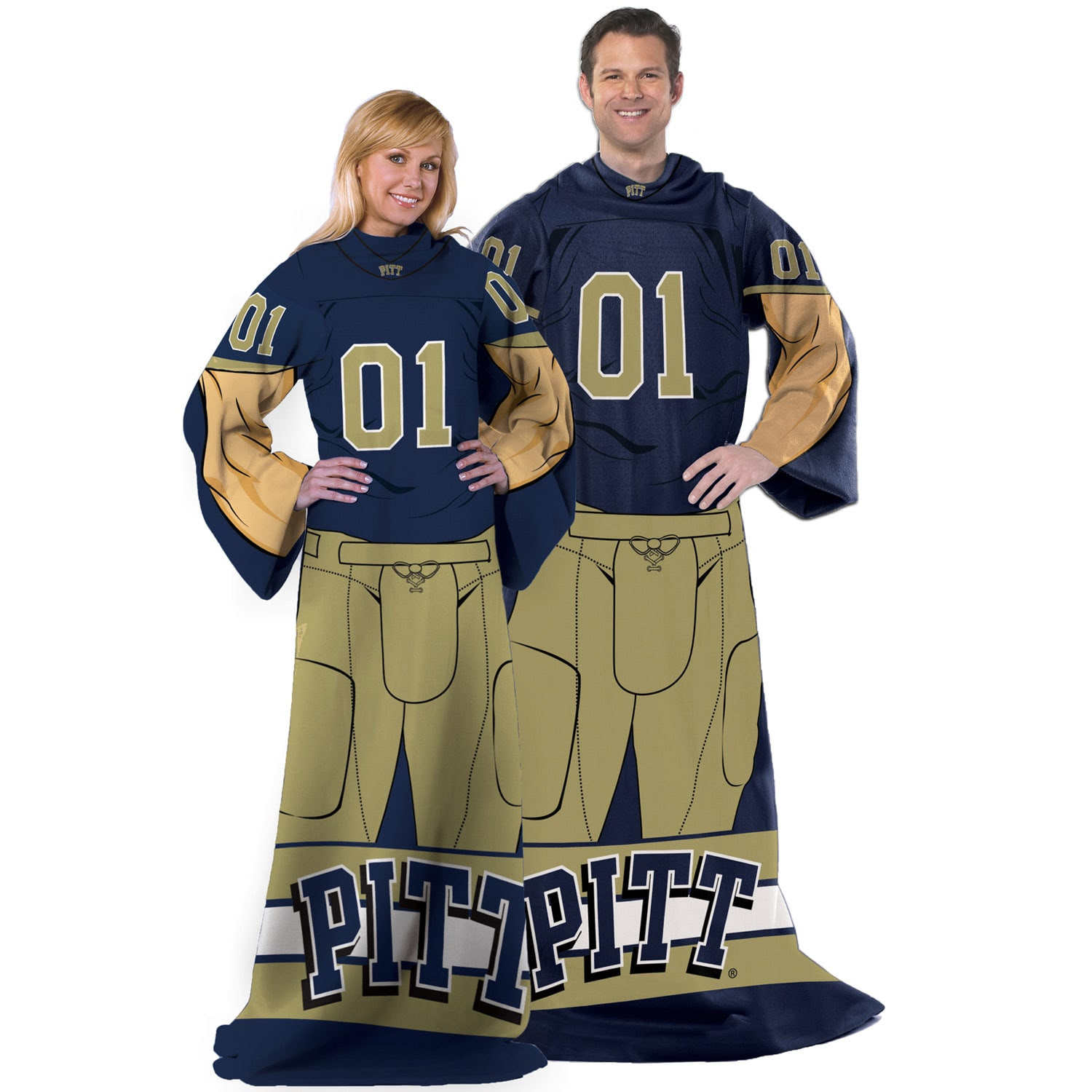 Pittsburgh Panthers Unisex Player Comfy Throw - Old Gold/Navy Blue