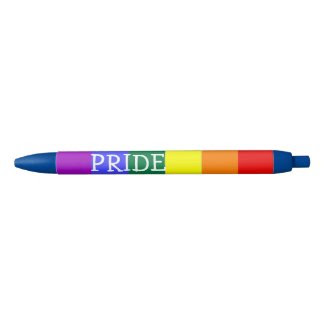 Rainbow Gay Pride Lgbt Personalized Black Ink Pen