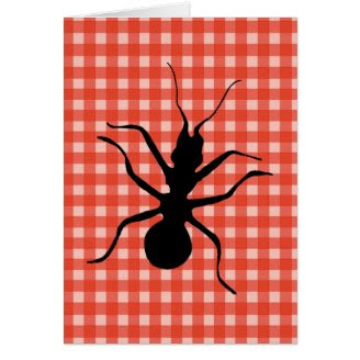 Tablecloth da xadrez das formigas do inseto rastej cartão