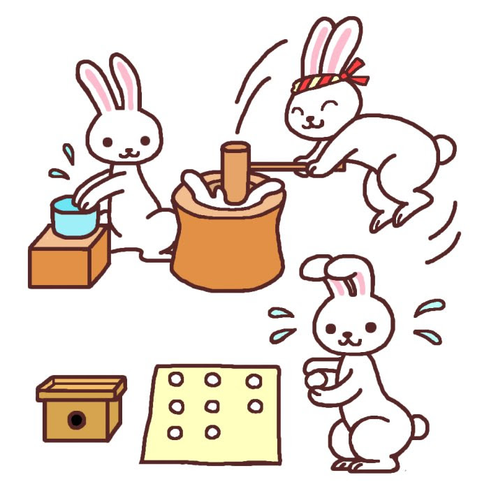 最高のイラスト画像 ラブリー月 うさぎ 餅つき イラスト