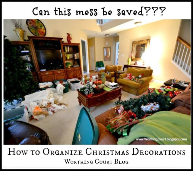 An easy, common sense approach to organizing Christmas decorations. No fuss and nothing fancy. This will make your life so much simpler!
