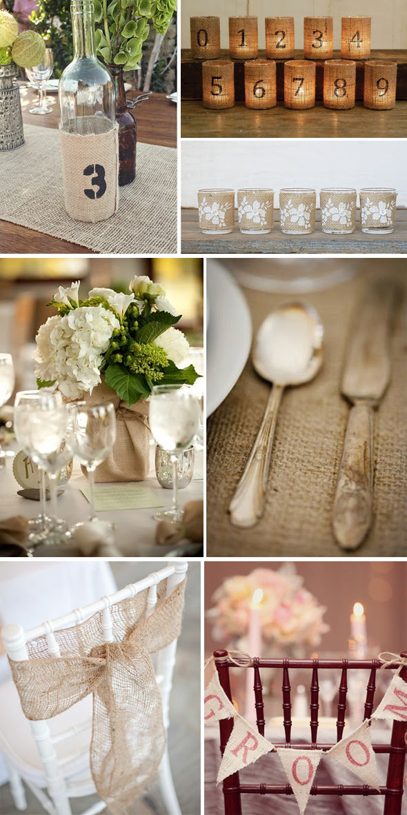 You can go a step further too and opt for burlap table linens 