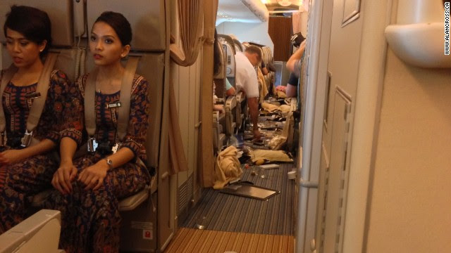 Cabin crew were told to return to their seats mid-way through the meal service.