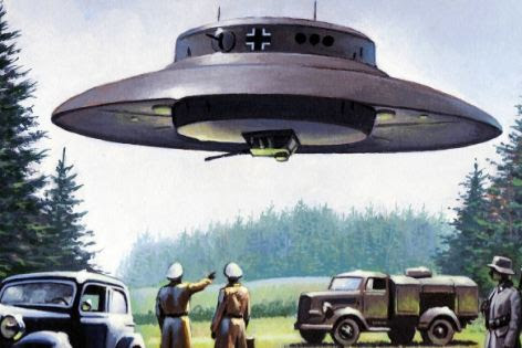  UFO: Eyewitnesses claim they saw a flying saucer marked with the Iron Cross of the German military flying low over London in 1944
