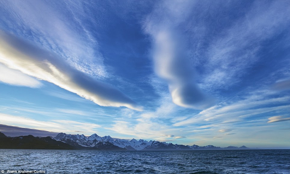 A dramatic skyline above South Georgia Island in South Georgia and the South Sandwich Islands in Antarctica