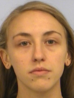 Jailbird: Amanda Jo Stephen, 24, pictured in her booking after being charged with failure to identify stemming from a jaywalking incident