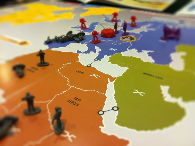 RISK Legacy: The Russians and Germans are in a heated struggle -