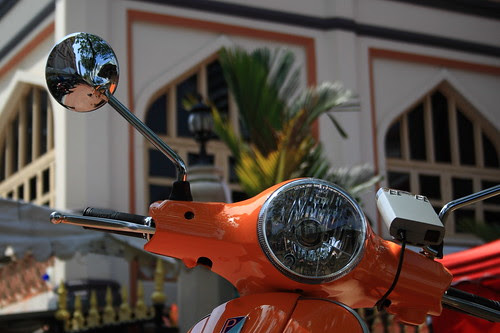 Scooter outside Masjid Sultan Mosque, Singapore