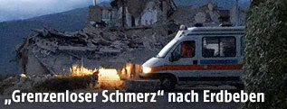 Krankenwagen im Erdbebengebiet
