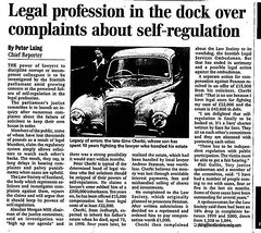 Scotland on Sunday February 2001 - Legal Profession in the dock over complaints about self regulation