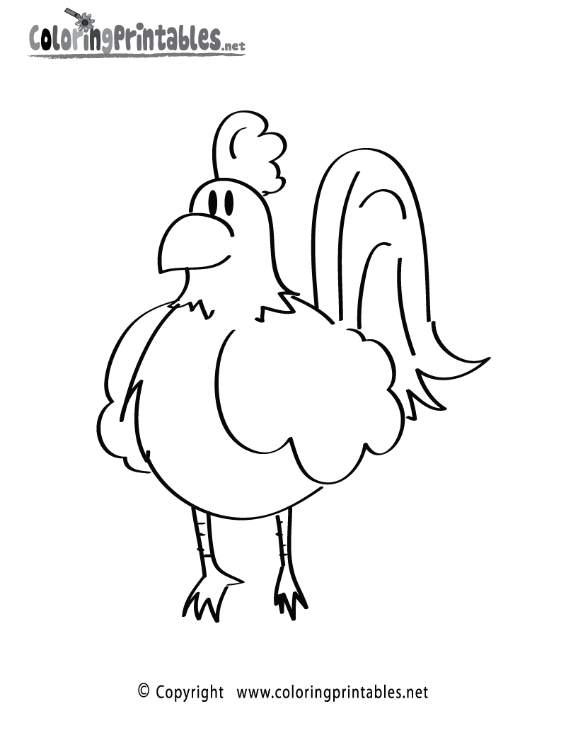 Rooster Coloring Page A Free Animal Coloring Printable Rooster Coloring Page A Free Animal Coloring Printable